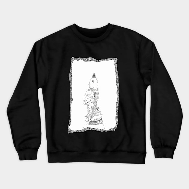 Totem pole creatures rise Crewneck Sweatshirt by The Cloud Gallery